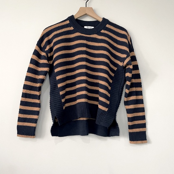 Madewell NWT Striped Pickford chunky knit boxy oversized pullover sweater - Picture 2 of 10